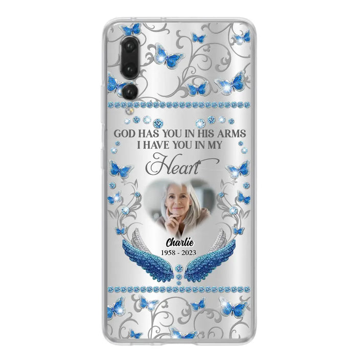 Custom Personalized Memorial Photo Phone Case - Memorial Gift Idea for Mother's Day/Father's Day - God Has You In His Arms I Have You In My Heart - Cases For Oppo/Xiaomi/Huawei