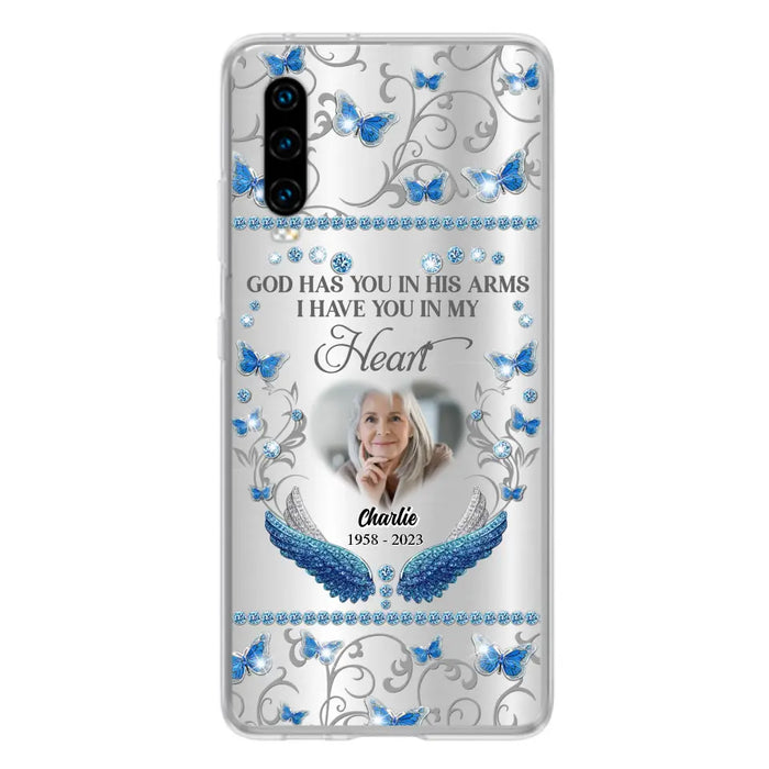 Custom Personalized Memorial Photo Phone Case - Memorial Gift Idea for Mother's Day/Father's Day - God Has You In His Arms I Have You In My Heart - Cases For Oppo/Xiaomi/Huawei