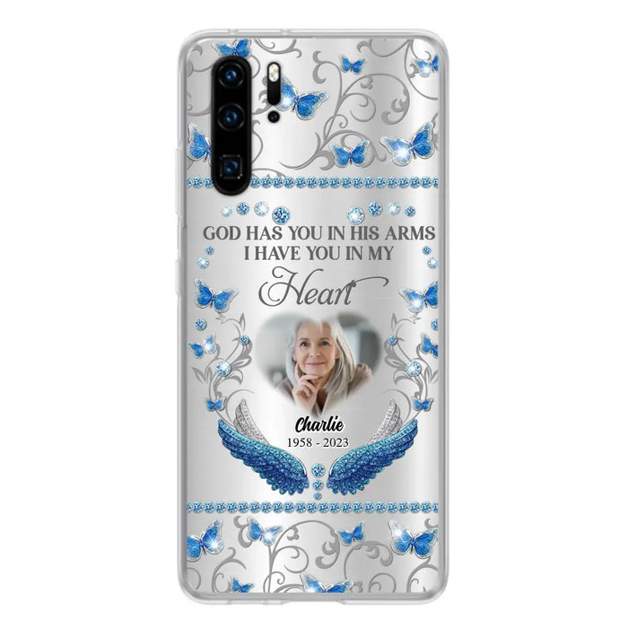 Custom Personalized Memorial Photo Phone Case - Memorial Gift Idea for Mother's Day/Father's Day - God Has You In His Arms I Have You In My Heart - Cases For Oppo/Xiaomi/Huawei