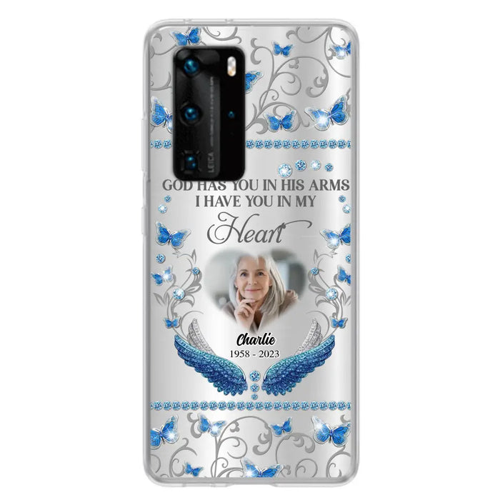 Custom Personalized Memorial Photo Phone Case - Memorial Gift Idea for Mother's Day/Father's Day - God Has You In His Arms I Have You In My Heart - Cases For Oppo/Xiaomi/Huawei