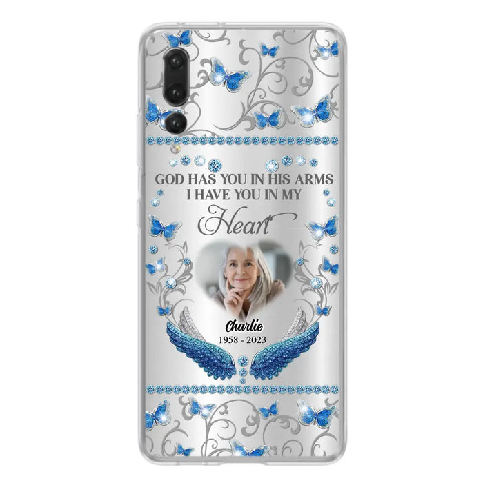 Custom Personalized Memorial Photo Phone Case - Memorial Gift Idea for Mother's Day/Father's Day - God Has You In His Arms I Have You In My Heart - Cases For Oppo/Xiaomi/Huawei