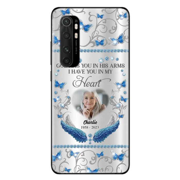 Custom Personalized Memorial Photo Phone Case - Memorial Gift Idea for Mother's Day/Father's Day - God Has You In His Arms I Have You In My Heart - Cases For Oppo/Xiaomi/Huawei