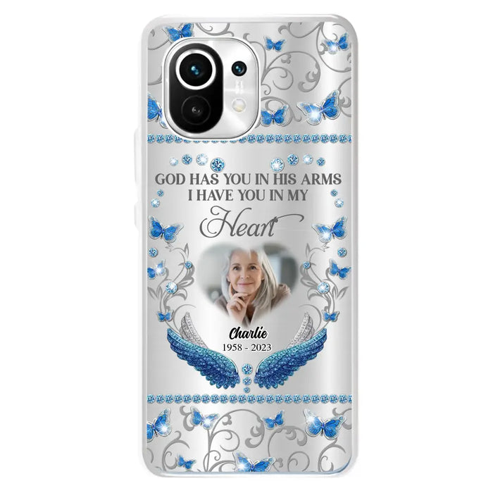 Custom Personalized Memorial Photo Phone Case - Memorial Gift Idea for Mother's Day/Father's Day - God Has You In His Arms I Have You In My Heart - Cases For Oppo/Xiaomi/Huawei