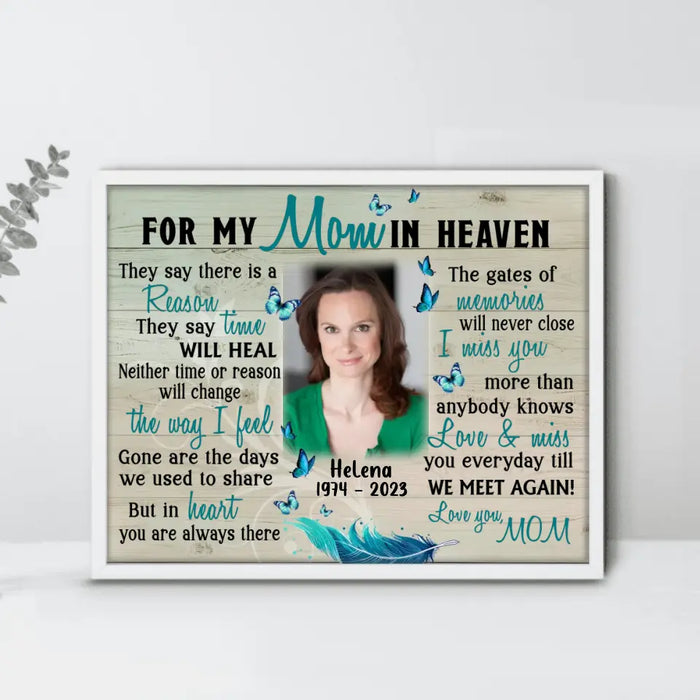 Custom Personalized Memorial Photo Unframed Horizontal Poster - Memorial Gift Idea For Mother's Day - I Miss You More Than Anybody Knows