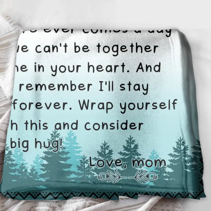 Personalized To My Son/ Daughter Quilt/ Single Layer Fleece Blanket - Gift Idea From Mom To Kid - Always Remember I'll Stay There Forever