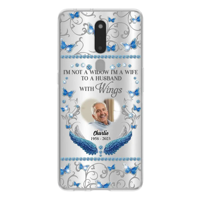 Custom Personalized Memorial Photo Phone Case - Memorial Gift Idea for Mother's Day/Father's Day - I'm Not A Widow I'm A Wife To A Husband With Wings - Cases For Oppo/Xiaomi/Huawei