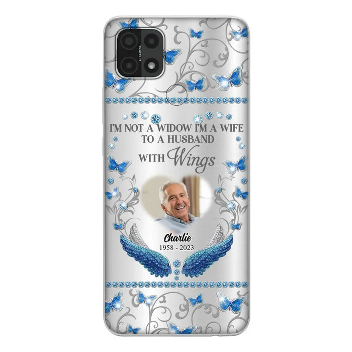 Custom Personalized Memorial Photo Phone Case - Memorial Gift Idea for Mother's Day/Father's Day - I'm Not A Widow I'm A Wife To A Husband With Wings - Cases For Oppo/Xiaomi/Huawei