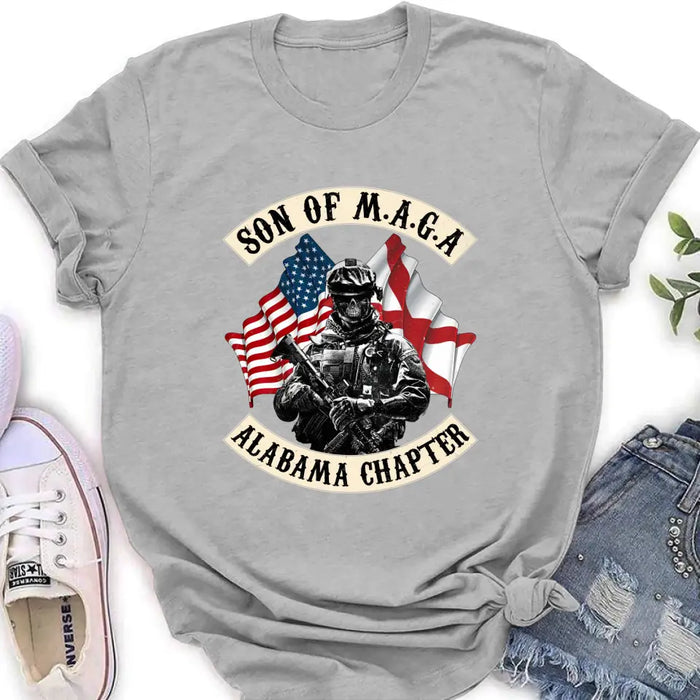 Personalized Veteran Unisex T-shirt/ Sweatshirt/ Long Sleeve - Hoodie - Gift Idea For Veteran/ Father's Day/ Birthday - Son Of M.A.G.A