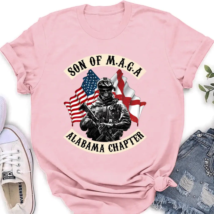 Personalized Veteran Unisex T-shirt/ Sweatshirt/ Long Sleeve - Hoodie - Gift Idea For Veteran/ Father's Day/ Birthday - Son Of M.A.G.A