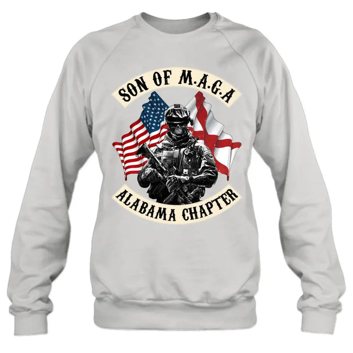 Personalized Veteran Unisex T-shirt/ Sweatshirt/ Long Sleeve - Hoodie - Gift Idea For Veteran/ Father's Day/ Birthday - Son Of M.A.G.A