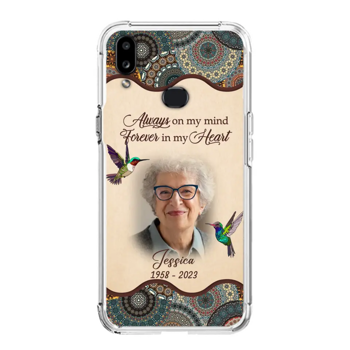 Custom Personalized Memorial Photo Phone Case - Memorial Gift Idea For Mother's Day/Father's Day - Always On My Mind, Forever In My Heart - Case For iPhone/Samsung