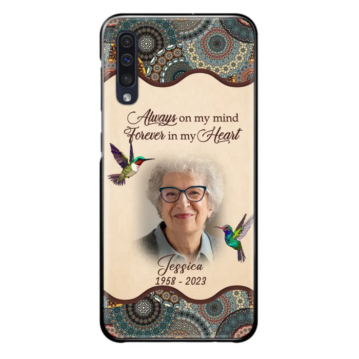 Custom Personalized Memorial Photo Phone Case - Memorial Gift Idea For Mother's Day/Father's Day - Always On My Mind, Forever In My Heart - Case For iPhone/Samsung