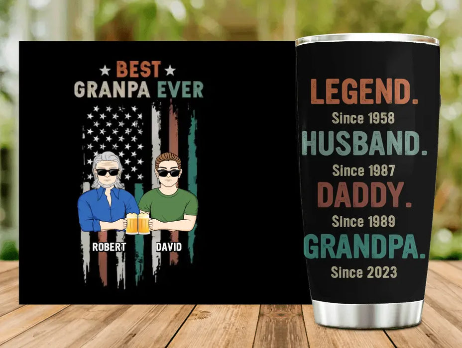 Custom Personalized Grandpa Tumbler - Gift Idea For Grandpa/ Father's Day - Best Grandpa Ever