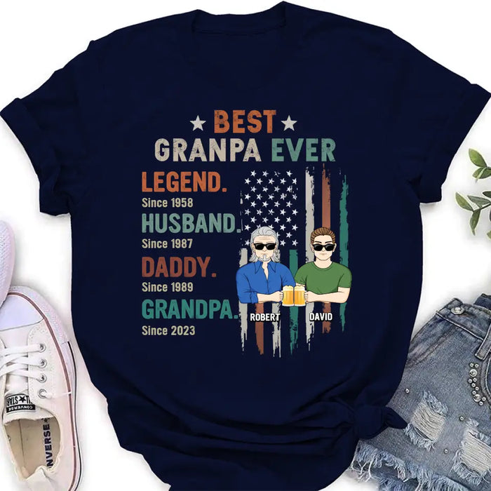 Custom Personalized Grandpa Shirt/Hoodie - Gift Idea For Grandpa/ Father's Day - Best Grandpa Ever