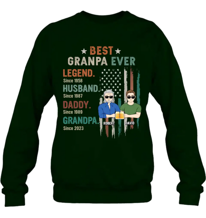 Custom Personalized Grandpa Shirt/Hoodie - Gift Idea For Grandpa/ Father's Day - Best Grandpa Ever