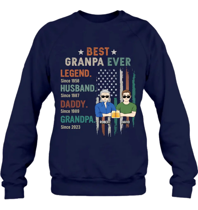 Custom Personalized Grandpa Shirt/Hoodie - Gift Idea For Grandpa/ Father's Day - Best Grandpa Ever