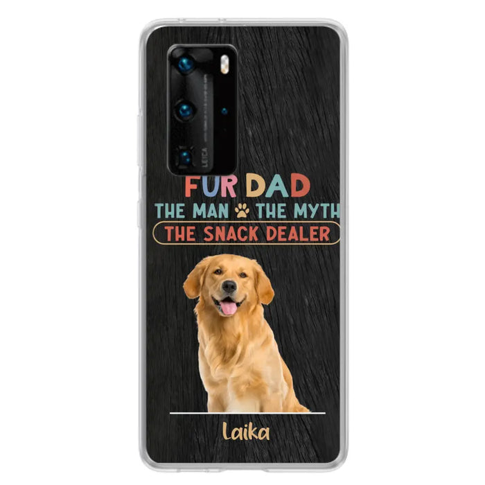 Custom Personalized Fur Dad Phone Case - Upload Photo - Upto 6 Pets - Father's Day Gift For Pet Lovers - Fur Dad The Man The Myth The Snack Dealer - Case for Xiaomi/Huawei/Oppo