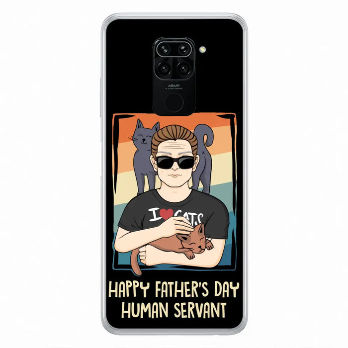 Personalized Cat Mom/ Dad Xiaomi/ Oppo/ Huawei - Gift Idea For Cat Lovers/ Father's Day/ Birthday - Happy Father's Day Human Servant