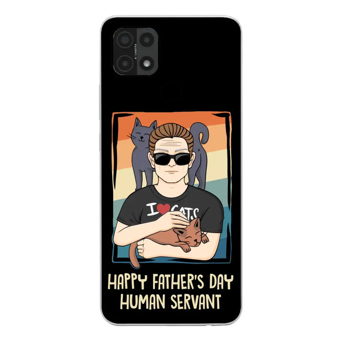 Personalized Cat Mom/ Dad Xiaomi/ Oppo/ Huawei - Gift Idea For Cat Lovers/ Father's Day/ Birthday - Happy Father's Day Human Servant