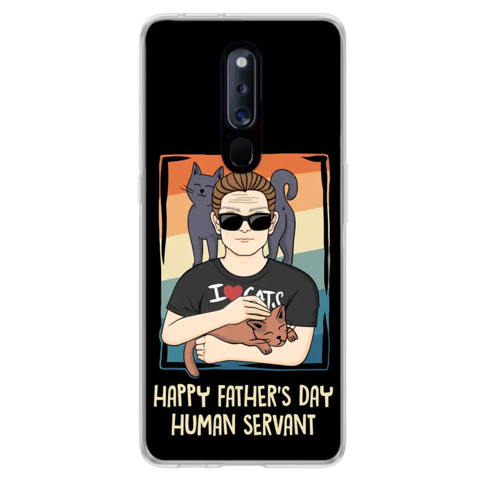 Personalized Cat Mom/ Dad Xiaomi/ Oppo/ Huawei - Gift Idea For Cat Lovers/ Father's Day/ Birthday - Happy Father's Day Human Servant