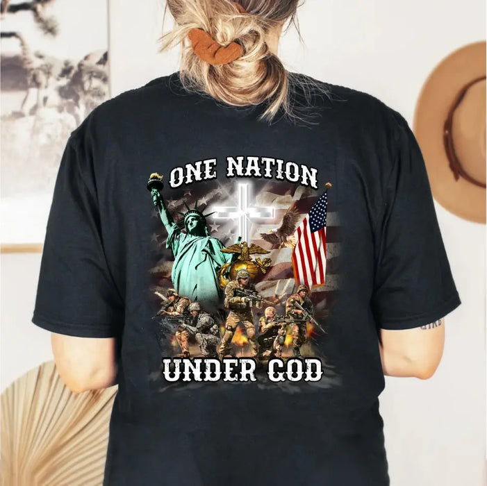 Custom Personalized Veteran T-shirt - Gift Idea For Veteran - One Nation Under God