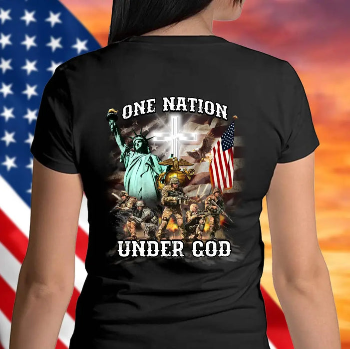 Custom Personalized Veteran T-shirt - Gift Idea For Veteran - One Nation Under God