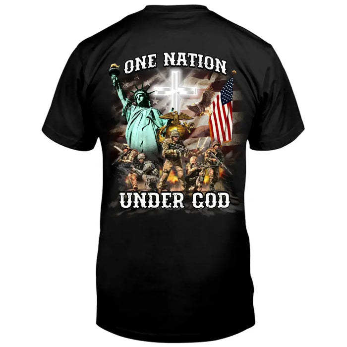 Custom Personalized Veteran T-shirt - Gift Idea For Veteran - One Nation Under God