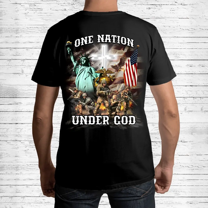 Custom Personalized Veteran T-shirt - Gift Idea For Veteran - One Nation Under God