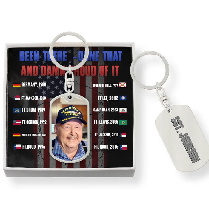 Custom Personalized Veteran Tag Keychain With Message Card - Gift Idea For Veteran/Father's Day/ Independence Day - Been There Done That