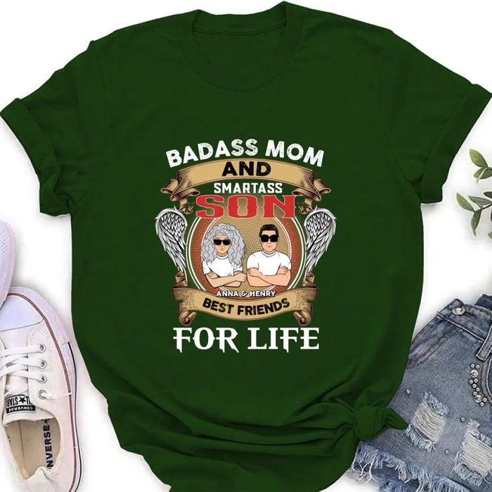 Custom Personalized Mother And Son T-shirt/ Long Sleeve/ Sweatshirt/ Hoodie - Gift Idea For Mother's Day - Badass Mom And Smartass Son Best Friends For Life