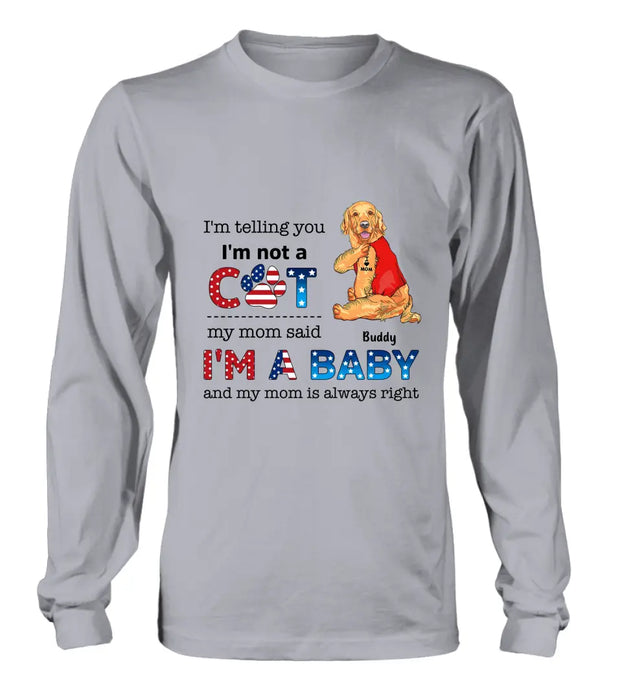 Custom Personalized Pet Shirt/Hoodie - Independence Day Gift Idea for Dog/Cat Owners - I'm Telling You I'm Not A Dog