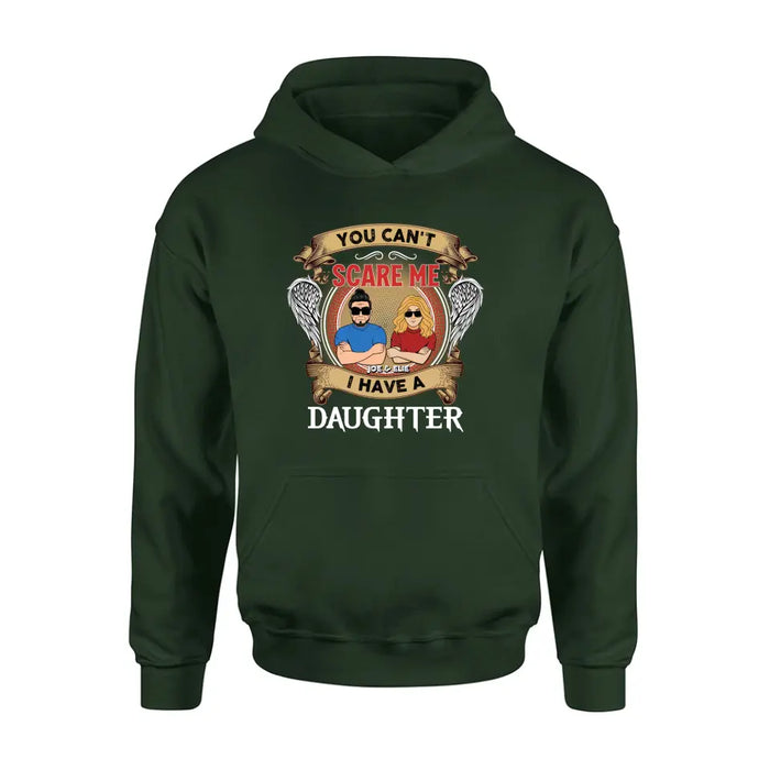 Custom Personalized Father And Daughters T-shirt/ Long Sleeve/ Sweatshirt/ Hoodie - Upto 3 Daughters - Gift Idea For Father's Day From Daughters - You Can't Scare Me I Have Three Daughters