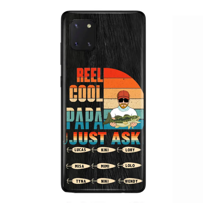 Custom Personalized Reel Cool Dad Phone Case - Gift Idea For Father's Day/Grandpa/Fishing Lovers - Upto 9 Kids - Reel Cool Papa Just Ask - Cases For iPhone/Samsung