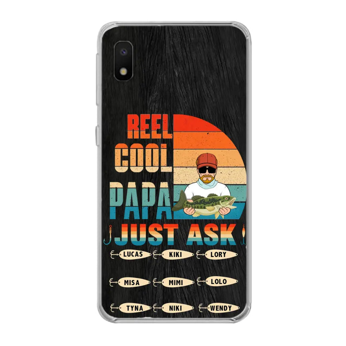 Custom Personalized Reel Cool Dad Phone Case - Gift Idea For Father's Day/Grandpa/Fishing Lovers - Upto 9 Kids - Reel Cool Papa Just Ask - Cases For iPhone/Samsung