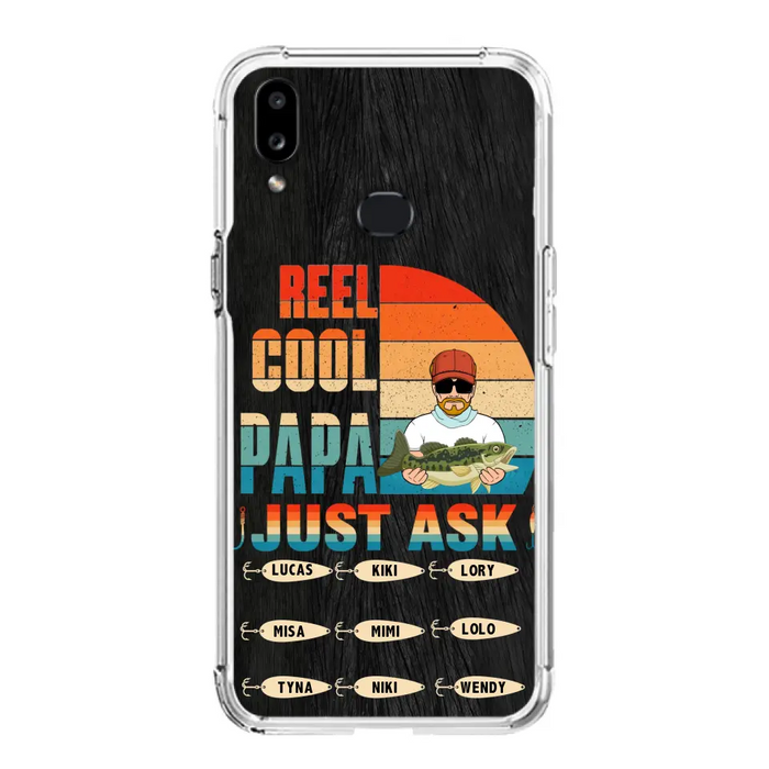 Custom Personalized Reel Cool Dad Phone Case - Gift Idea For Father's Day/Grandpa/Fishing Lovers - Upto 9 Kids - Reel Cool Papa Just Ask - Cases For iPhone/Samsung