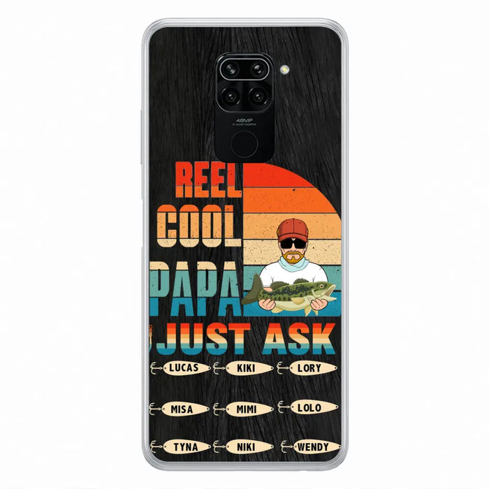 Custom Personalized Reel Cool Dad Phone Case - Gift Idea For Father's Day/Grandpa/Fishing Lovers - Upto 9 Kids - Reel Cool Papa Just Ask - Cases For Oppo/Xiaomi/Huawei