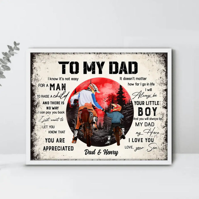 Custom Personalized Dad Poster - Father's Day Gift Idea for Dad from Son - To My Dad