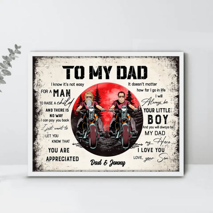 Custom Personalized Dad Poster - Father's Day Gift Idea for Dad from Son - To My Dad