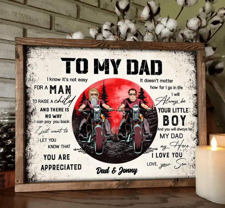 Custom Personalized Dad Poster - Father's Day Gift Idea for Dad from Son - To My Dad