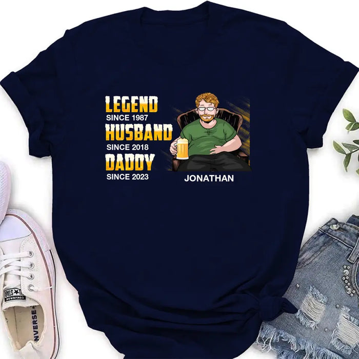 Custom Personalized Beer Daddy Shirt/Hoodie - Gift Idea For Father's Day - Legend, Husband, Daddy