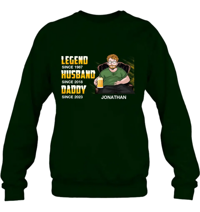 Custom Personalized Beer Daddy Shirt/Hoodie - Gift Idea For Father's Day - Legend, Husband, Daddy