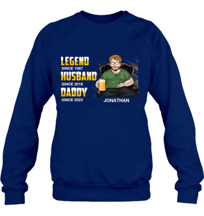 Custom Personalized Beer Daddy Shirt/Hoodie - Gift Idea For Father's Day - Legend, Husband, Daddy