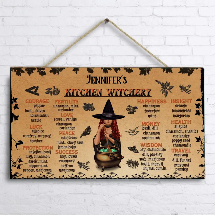 Custom Personalized Kitchen Witchery Wooden Sign - Gift Idea For Halloween/ Witches