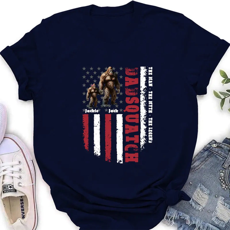 Personalized Dadsquatch Shirt/Hoodie - Gift Idea For Father's Day - Up to 6 Kids - Dadsquatch The Man - The Myth - The Legend