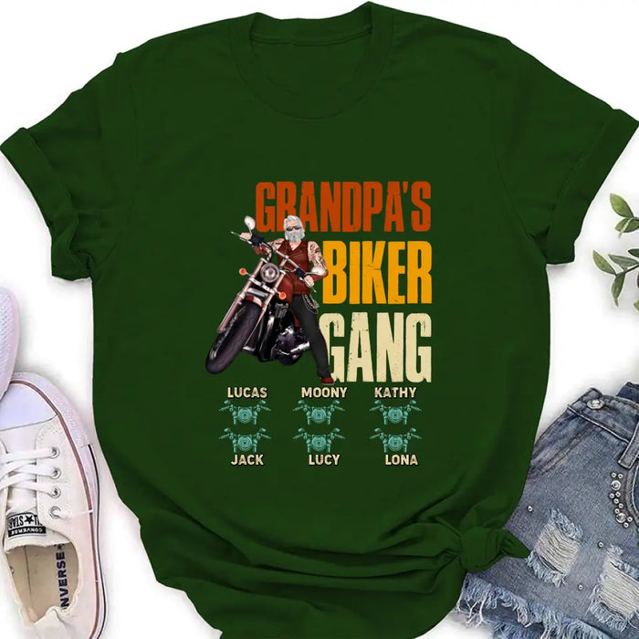 Custom Personalized Biker Shirt/Hoodie - Father's Day Gift Idea for Dad/Grandpa - Upto 6 Kids - Grandpa's Biker Gang