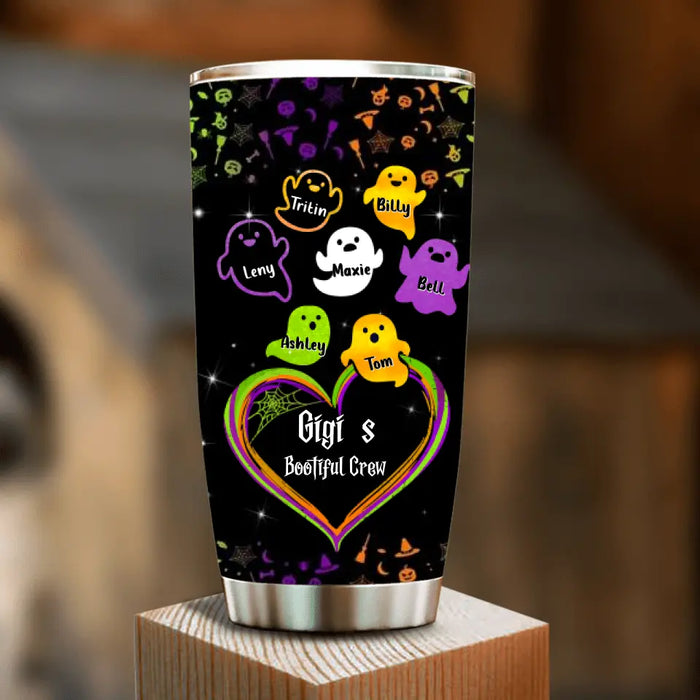 Custom Personalized Gigi's Bootiful Crew Tumbler - Halloween gift for Grandma and Grandkids - Up to 7 Grandkids