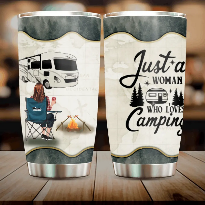 Personalized Camping Tumbler - Up to 4 Pets - Best Gift For Dog Lovers/Cat Lovers - Let's Sit By The Campfire & Watch People Park Their Campers