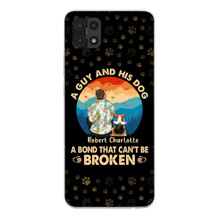 Custom Personalized Dog Dad Phone Case - Father's Day Gift Idea for Dad/Dog Lovers - Upto 4 Dogs - A Guy And His Dog A Bond That Can't Be Broken - Cases For Oppo/Xiaomi/Huawei