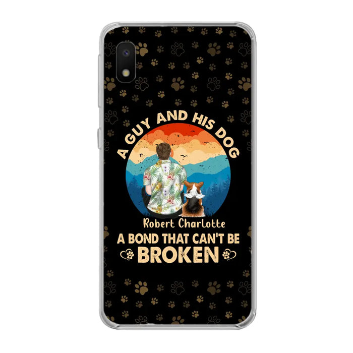 Custom Personalized Dog Dad Phone Case - Father's Day Gift Idea for Dad/Dog Lovers - Upto 4 Dogs - A Guy And His Dog A Bond That Can't Be Broken - Cases For iPhone/Samsung