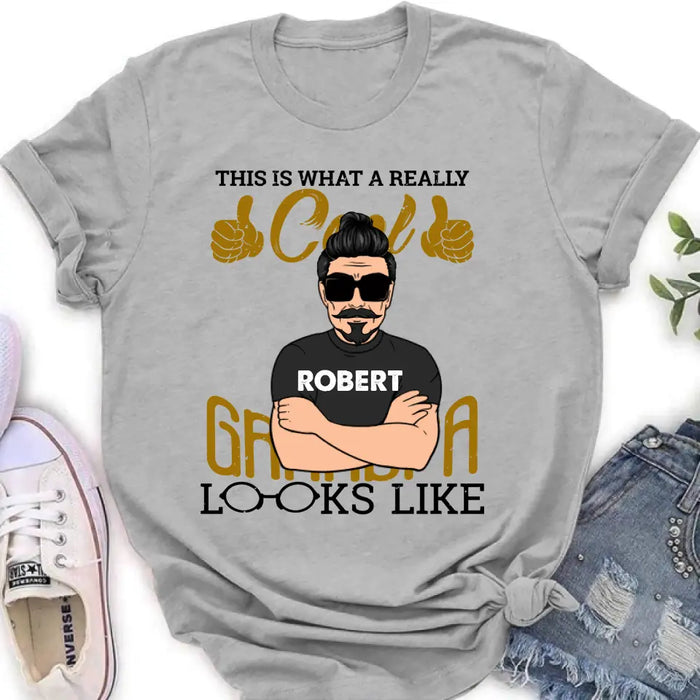 Personalized Cool Grandpa Shirt/Hoodie - Gift Idea For Grandpa - This Is What A Really Cool Grandpa Looks Like